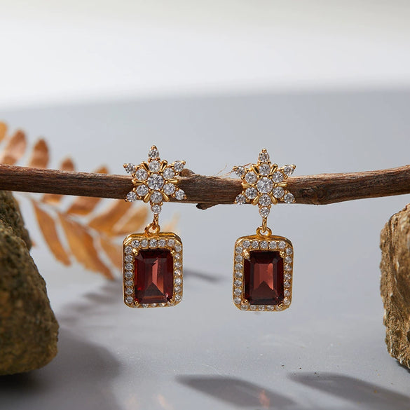 Wholesale S925 Sterling Silver Geometric U Shape Light Luxury Style Earrings Set With Gems