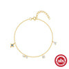 Wholesale S925 Sterling Silver Geometric Water Drop Bow Pendant Bracelet With Real Gold Plating Electroplating For Women Light Luxury Elegant Jewelry
