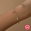 Wholesale S925 Sterling Silver Geometric Water Drop Bow Pendant Bracelet With Real Gold Plating Electroplating For Women Light Luxury Elegant Jewelry