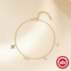 Wholesale S925 Sterling Silver Geometric Water Drop Bow Pendant Bracelet With Real Gold Plating Electroplating For Women Light Luxury Elegant Jewelry