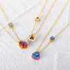 Wholesale S925 Sterling Silver Geometric Water Drop Enamel Drop Oil Pendant Necklace With Electroplating For Women
