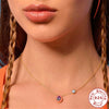 Wholesale S925 Sterling Silver Geometric Water Drop Enamel Drop Oil Pendant Necklace With Electroplating For Women