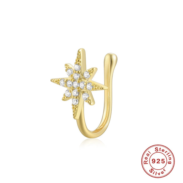 Wholesale S925 Sterling Silver Geometric Water Drop Lightning Diamond Nose Ring With Electroplating For Women