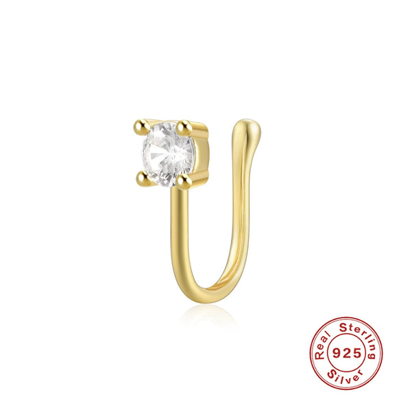 Wholesale S925 Sterling Silver Geometric Water Drop Lightning Diamond Nose Ring With Electroplating For Women