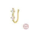 Wholesale S925 Sterling Silver Geometric Water Drop Lightning Diamond Nose Ring With Electroplating For Women