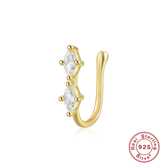 Wholesale S925 Sterling Silver Geometric Water Drop Lightning Diamond Nose Ring With Electroplating For Women
