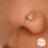 Wholesale S925 Sterling Silver Geometric Water Drop Lightning Diamond Nose Ring With Electroplating For Women