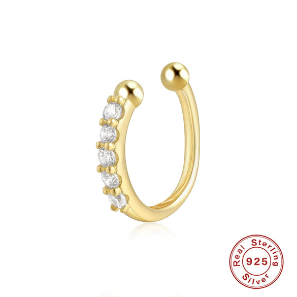 Wholesale S925 Sterling Silver Geometric Water Drop Lightning Diamond Nose Ring With Electroplating For Women