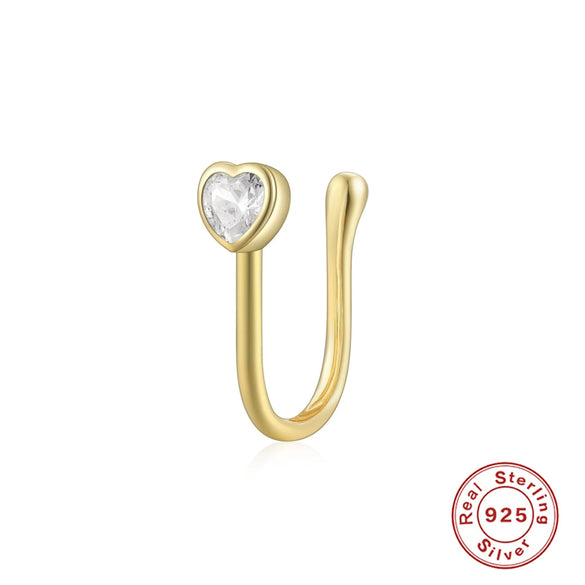 Wholesale S925 Sterling Silver Geometric Water Drop Lightning Diamond Nose Ring With Electroplating For Women