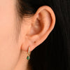 Wholesale S925 Sterling Silver Geometric Water Drop Shape Emerald Zircon Diamond Minimalist Style Women's Earrings