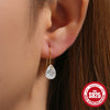 Wholesale S925 Sterling Silver Geometric Water Drop Transparent Zircon Elegant High Grade Women's Earrings