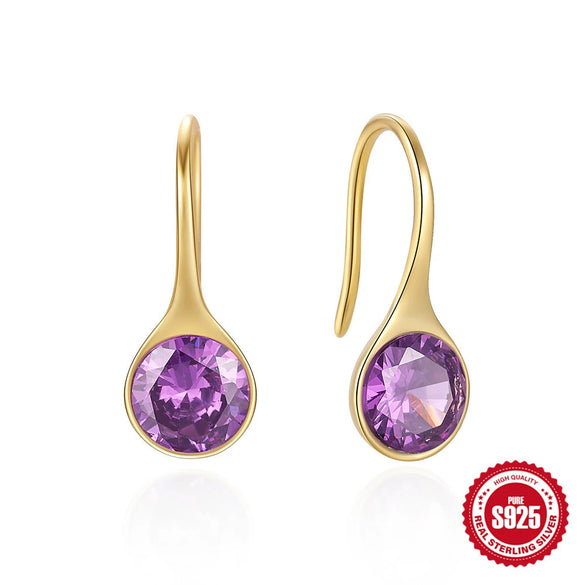 Wholesale S925 Sterling Silver Geometric Water Drop Transparent Zircon Elegant High Grade Women's Earrings
