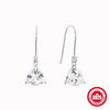 Wholesale S925 Sterling Silver Geometric Water Drop Transparent Zircon Elegant High Grade Women's Earrings