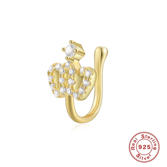 Wholesale S925 Sterling Silver Geometric Water Drops Lightning Diamond Nose Ring With Environmental Protection Electroplating For Women