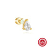 Wholesale S925 Sterling Silver Geometric Water Drops Opal Diamond Encrusted Electroplated Fashion Flat Back Puncture Thread Ear Bone Nail Ear Accessories For Women