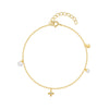 Wholesale S925 Sterling Silver Geometric Women's Bracelet With Diamond Pearl Electroplated