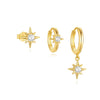 Wholesale S925 Sterling Silver Geometric Women's Earring Set With Electroplating