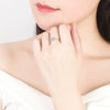 Wholesale S925 Sterling Silver Geometric Women's Ring With Electroplating And Six Claw Setting