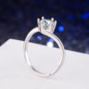 Wholesale S925 Sterling Silver Geometric Women's Ring With Electroplating And Six Claw Setting