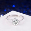 Wholesale S925 Sterling Silver Geometric Women's Ring With Electroplating And Six Claw Setting