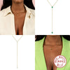 Wholesale S925 Sterling Silver Geometric Y Shaped Diamond Embedded Clavicle Necklace For Women