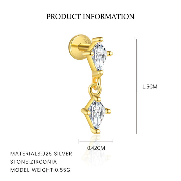 Wholesale S925 Sterling Silver Geometric Zircon Earrings For Women Light Luxury Tassel Design