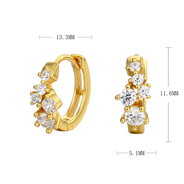 Wholesale S925 Sterling Silver Geometric Zircon Earrings For Women With Electroplating Treatment