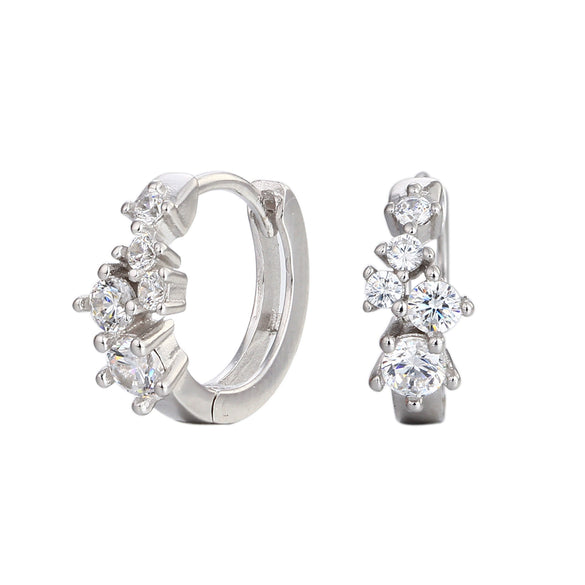 Wholesale S925 Sterling Silver Geometric Zircon Earrings For Women With Electroplating Treatment