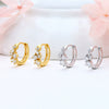 Wholesale S925 Sterling Silver Geometric Zircon Earrings For Women With Electroplating Treatment