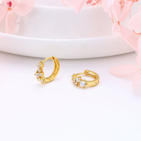 Wholesale S925 Sterling Silver Geometric Zircon Earrings For Women With Electroplating Treatment