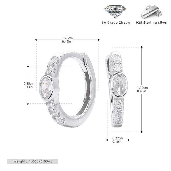 Wholesale S925 Sterling Silver Geometric Zircon Earrings Light Luxury Electroplated Jewelry For Women