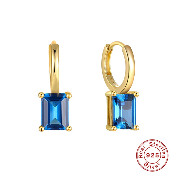 Wholesale S925 Sterling Silver Geometric Zircon Earrings With Electroplating Treatment For Women