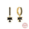 Wholesale S925 Sterling Silver Geometric Zircon Earrings With Electroplating Treatment For Women