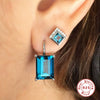 Wholesale S925 Sterling Silver Geometric Zircon Earrings With Electroplating Treatment For Women