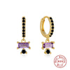 Wholesale S925 Sterling Silver Geometric Zircon Earrings With Electroplating Treatment For Women