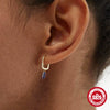 Wholesale S925 Sterling Silver Geometric Zircon Earrings With Electroplating Treatment For Women