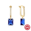 Wholesale S925 Sterling Silver Geometric Zircon Earrings With Electroplating Treatment For Women