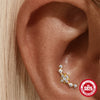 Wholesale S925 Sterling Silver Geometric Zircon Flat Head Cartilage Thread Puncture Ear Bone Nail With Pearl Environmentally Friendly Electroplated Unisex Ear Jewelry
