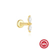 Wholesale S925 Sterling Silver Geometric Zircon Flat Head Cartilage Thread Puncture Ear Bone Nail With Pearl Environmentally Friendly Electroplated Unisex Ear Jewelry