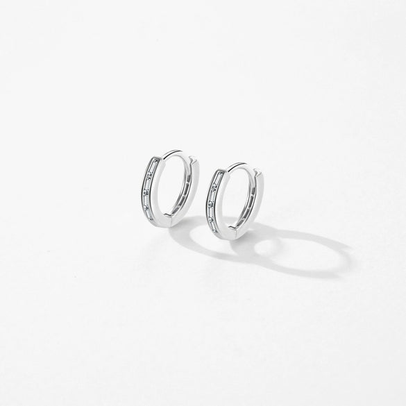 Wholesale S925 Sterling Silver Geometric Zircon Inlaid Women's Light Luxury Earrings