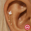 Wholesale S925 Sterling Silver Geometric Zircon Star Moon Eight Pointed Star Tassel Ball Piercing Ear Bone Nail Earrings With Electroplating