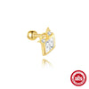 Wholesale S925 Sterling Silver Geometric Zircon Star Moon Eight Pointed Star Tassel Ball Piercing Ear Bone Nail Earrings With Electroplating