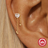 Wholesale S925 Sterling Silver Geometric Zircon Star Moon Eight Pointed Star Tassel Ball Piercing Ear Bone Nail Earrings With Electroplating