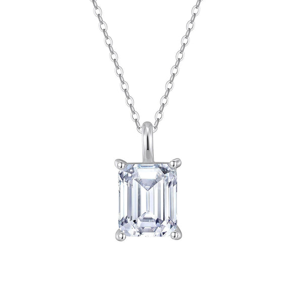 Wholesale S925 Sterling Silver Geometric Zirconium Pendant Necklace With Square Sugar Cube Design And Electroplating For Women