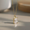Wholesale S925 Sterling Silver Geometric Zirconium Pendant Necklace With Square Sugar Cube Design And Electroplating For Women