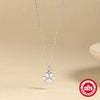 Wholesale S925 Sterling Silver Glossy Cat Claw Dog Claw Geometric Pendant Necklace With O Chain For Girls Electroplated