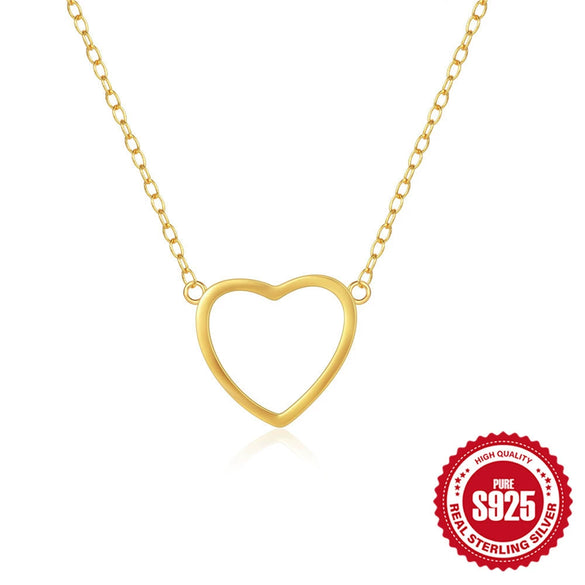 Wholesale S925 Sterling Silver Glossy Heart Cross Ochain Women's Clavicle Necklace With Electroplating