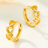 Wholesale S925 Sterling Silver Gold Love Heart Shaped Cute Earrings With Niche Design And Seiko Craftsmanship