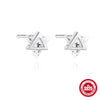 Wholesale S925 Sterling Silver Gold Plated Geometric Bow Earrings With Rose Zircon Light Luxury Retro Style And Electroplating Processing