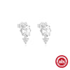 Wholesale S925 Sterling Silver Gold Plated Geometric Bow Earrings With Rose Zircon Light Luxury Retro Style And Electroplating Processing